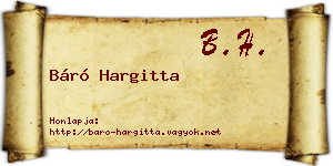 Báró Hargitta névjegykártya